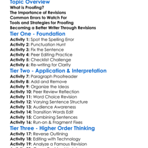 Proofing And Revisions Worksheet Activity Booklet