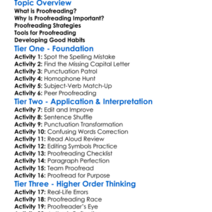 Proofreading Strategies Worksheet Activity Booklet