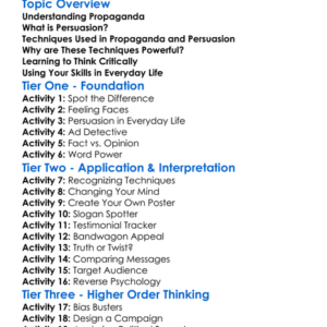 Propaganda And Persuasion Worksheet Activity Booklet