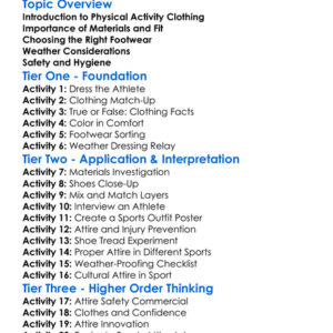 Proper Attire For Physical Activity Worksheet Activity Booklet