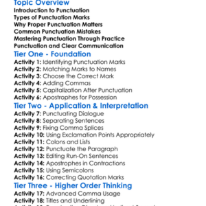 Proper Punctuation Use Worksheet Activity Booklet