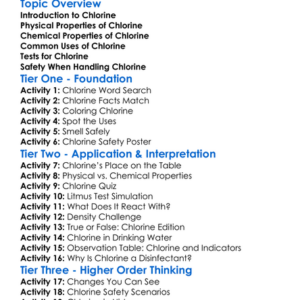 Properties And Tests For Chlorine Worksheet Activity Booklet