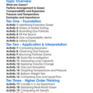 Properties Of Gases Worksheet Activity Booklet