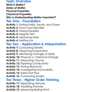 Properties Of Matter Worksheet Activity Booklet