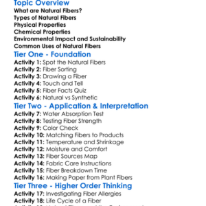 Properties Of Natural Fibers Worksheet Activity Booklet