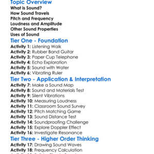 Properties Of Sound Worksheet Activity Booklet