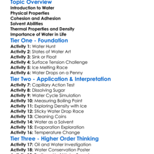 Properties Of Water Worksheet Activity Booklet