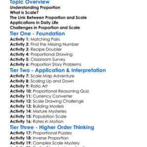 Proportion And Scale Worksheet Activity Booklet