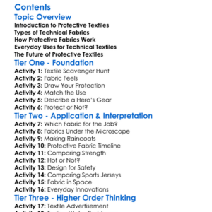 Protective Textiles And Technical Fabrics Worksheet Activity Booklet