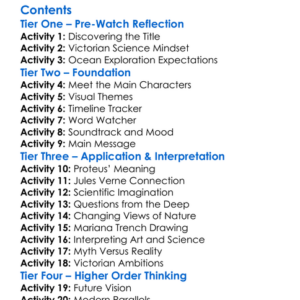 Proteus A Nineteenth Century Vision 2004 Worksheet Activity Booklet