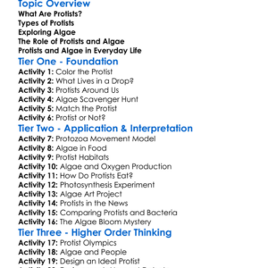 Protists And Algae Worksheet Activity Booklet
