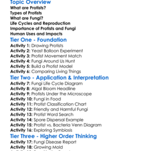 Protists And Fungi Worksheet Activity Booklet