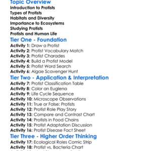 Protists And Their Diversity Worksheet Activity Booklet