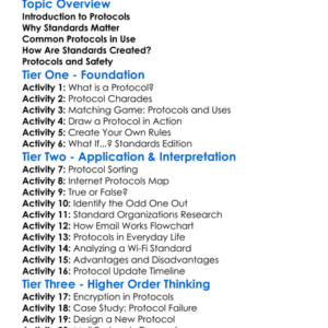 Protocols And Standards Worksheet Activity Booklet