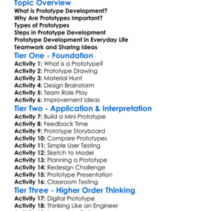 Prototype Development Worksheet Activity Booklet