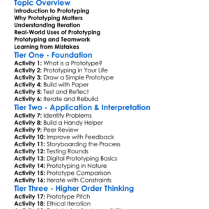 Prototyping And Iteration Worksheet Activity Booklet