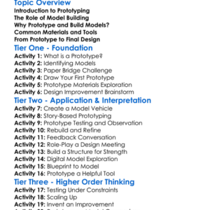 Prototyping And Model Building Worksheet Activity Booklet