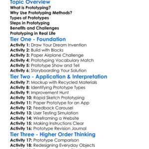 Prototyping Methods Worksheet Activity Booklet