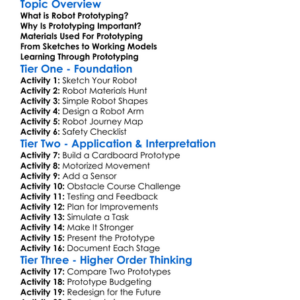 Prototyping Robots Worksheet Activity Booklet