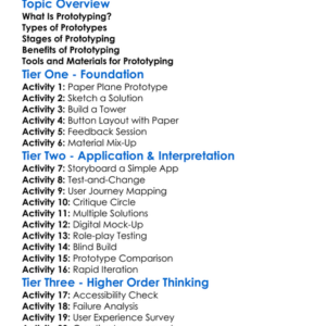 Prototyping Techniques Worksheet Activity Booklet
