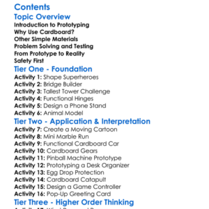 Prototyping With Cardboard And Simple Materials Worksheet Activity Booklet