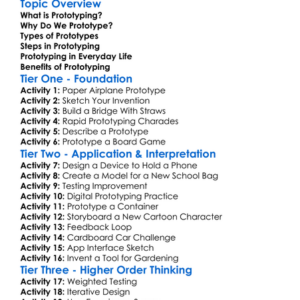 Prototyping Worksheet Activity Booklet