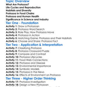 Protozoa And Their Significance Worksheet Activity Booklet