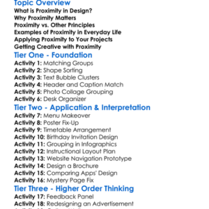 Proximity In Design Worksheet Activity Booklet