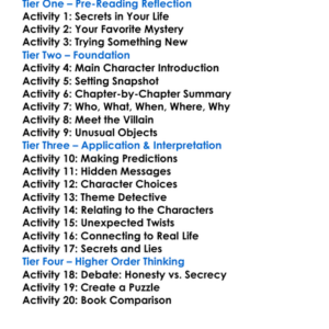 Pseudonymous Bosch Series Worksheet Activity Booklet