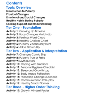 Puberty And Changes In Adolescence Worksheet Activity Booklet