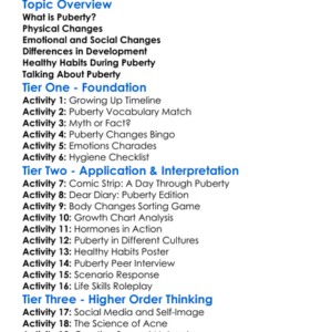 Puberty And Human Development Worksheet Activity Booklet
