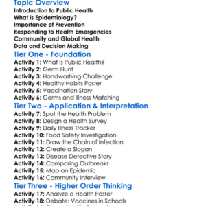 Public Health And Epidemiology Worksheet Activity Booklet