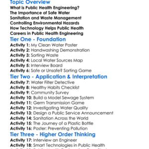 Public Health Engineering Worksheet Activity Booklet