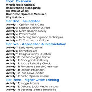 Public Opinion And Propaganda Worksheet Activity Booklet