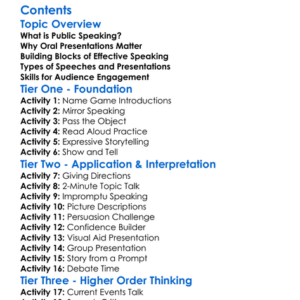 Public Speaking And Oral Presentations Worksheet Activity Booklet