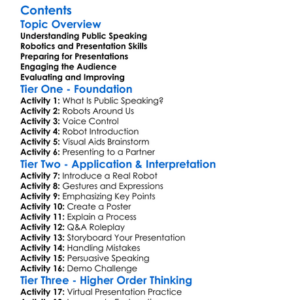 Public Speaking And Robotics Presentations Worksheet Activity Booklet