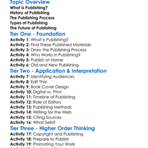 Publishing Worksheet Activity Booklet