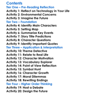 Pump Six And Other Stories Paolo Bacigalupi Worksheet Activity Booklet