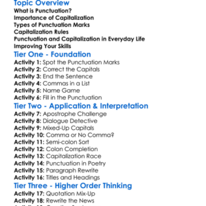 Punctuation And Capitalization Worksheet Activity Booklet