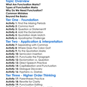 Punctuation Marks Worksheet Activity Booklet