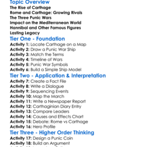 Punic Wars And Carthage Worksheet Activity Booklet