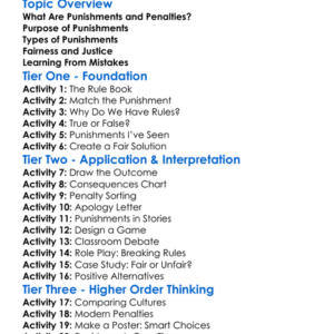 Punishment And Penalties Worksheet Activity Booklet