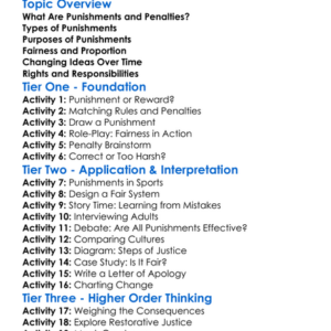 Punishments And Penalties Worksheet Activity Booklet