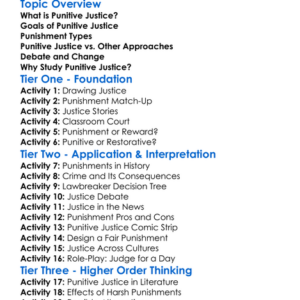 Punitive Justice Worksheet Activity Booklet