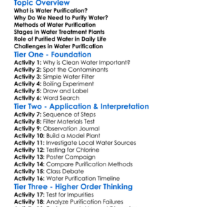 Purification Of Water Worksheet Activity Booklet