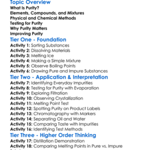 Purity Of Substances Worksheet Activity Booklet