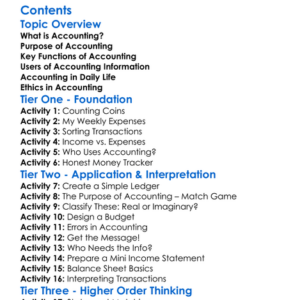 Purpose And Functions Of Accounting Worksheet Activity Booklet