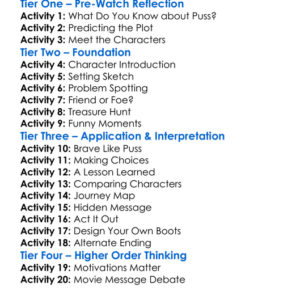 Puss In Boots Worksheet Activity Booklet