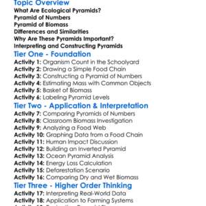 Pyramid Of Numbers And Biomass Worksheet Activity Booklet