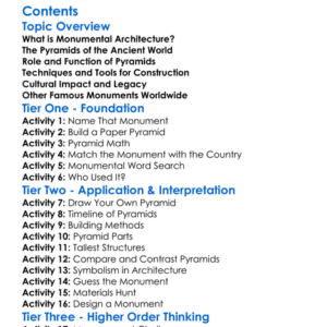 Pyramids And Monumental Architecture Worksheet Activity Booklet